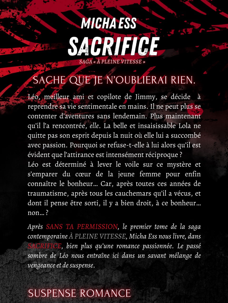 Sacrifice - Tome 2 de la saga à pleine vitesse - livre broché